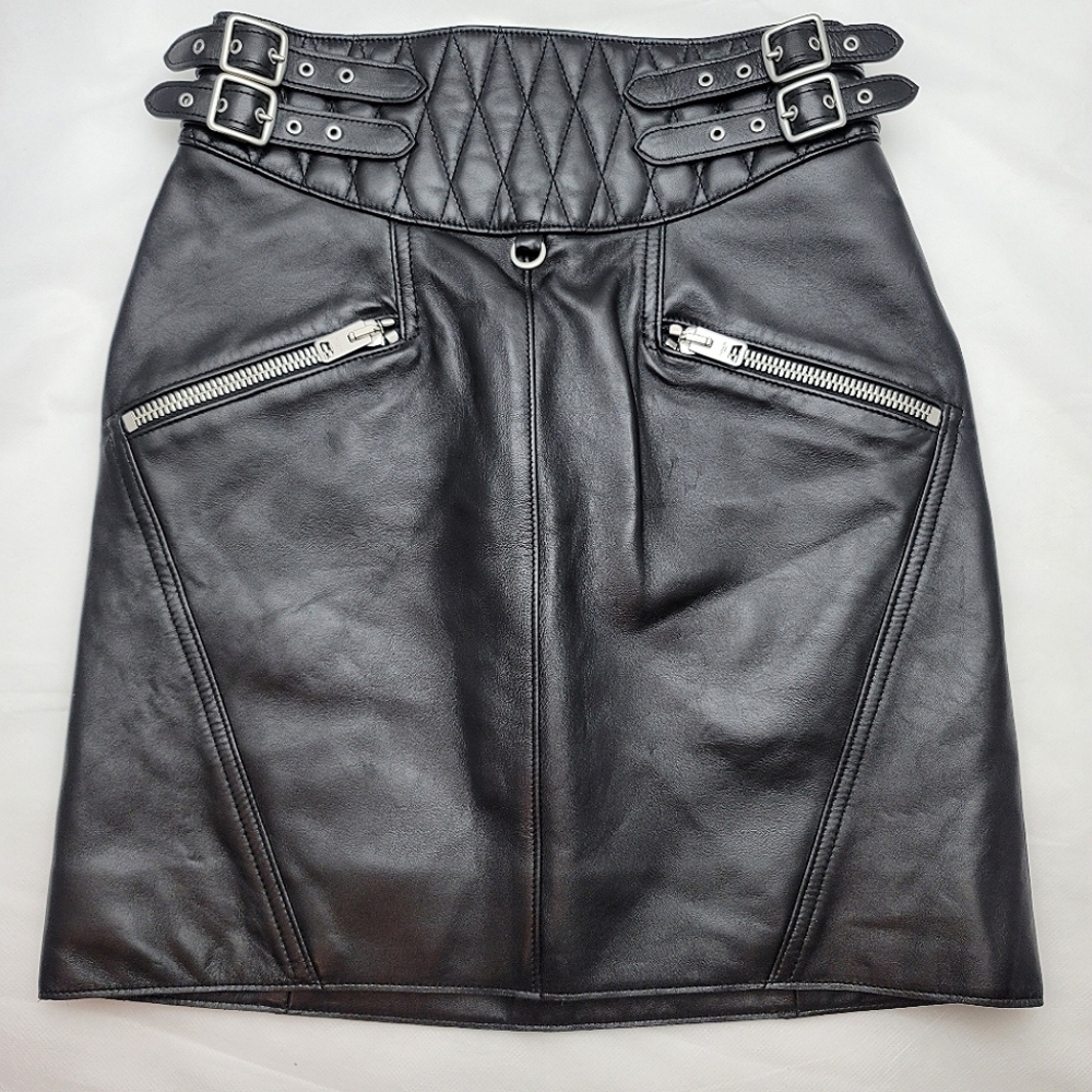 Coach 1941 Runway Resort 2017 Lamb Leather Mini Skirt